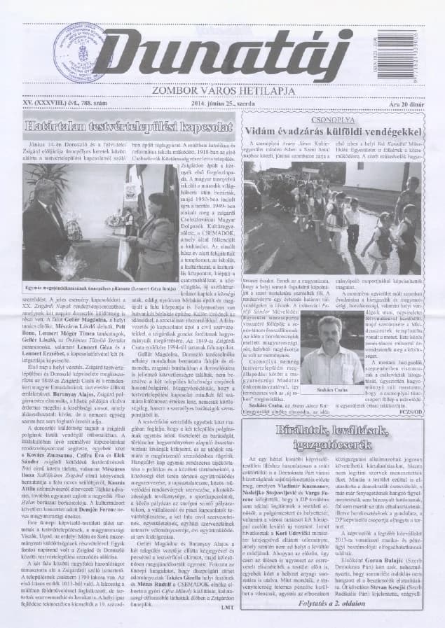 Dunatáj, 16. évf. 2014. június 25. 788. sz.
