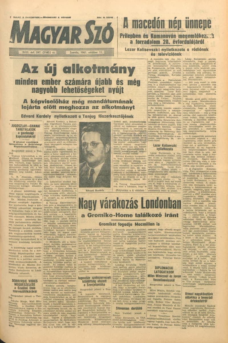 Magyar Szó, 18. évf. 1961. október 11. 247. sz. 1–14. oldal
