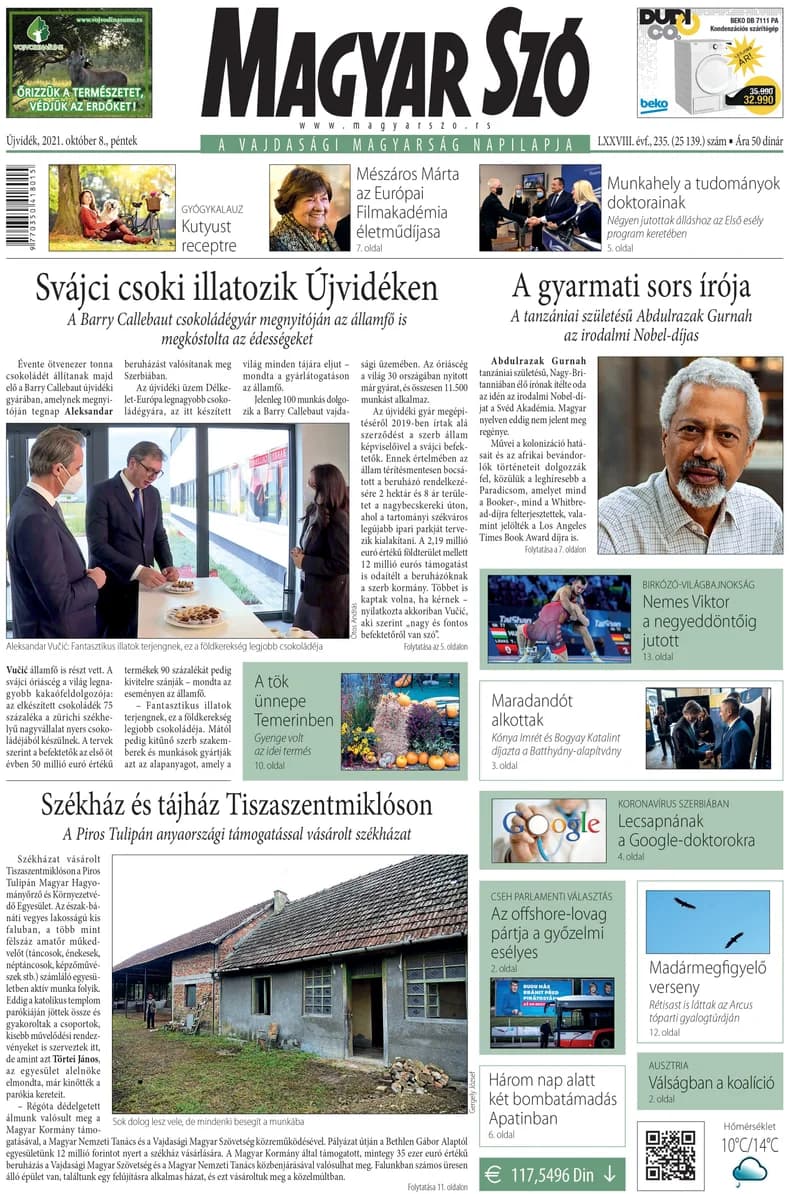 Magyar Szó, 78. évf. 2021. október 8. 235. sz. 1–16. oldal