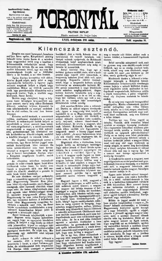 Torontál, 29. évf. 1900. augusztus 14. 186. sz.