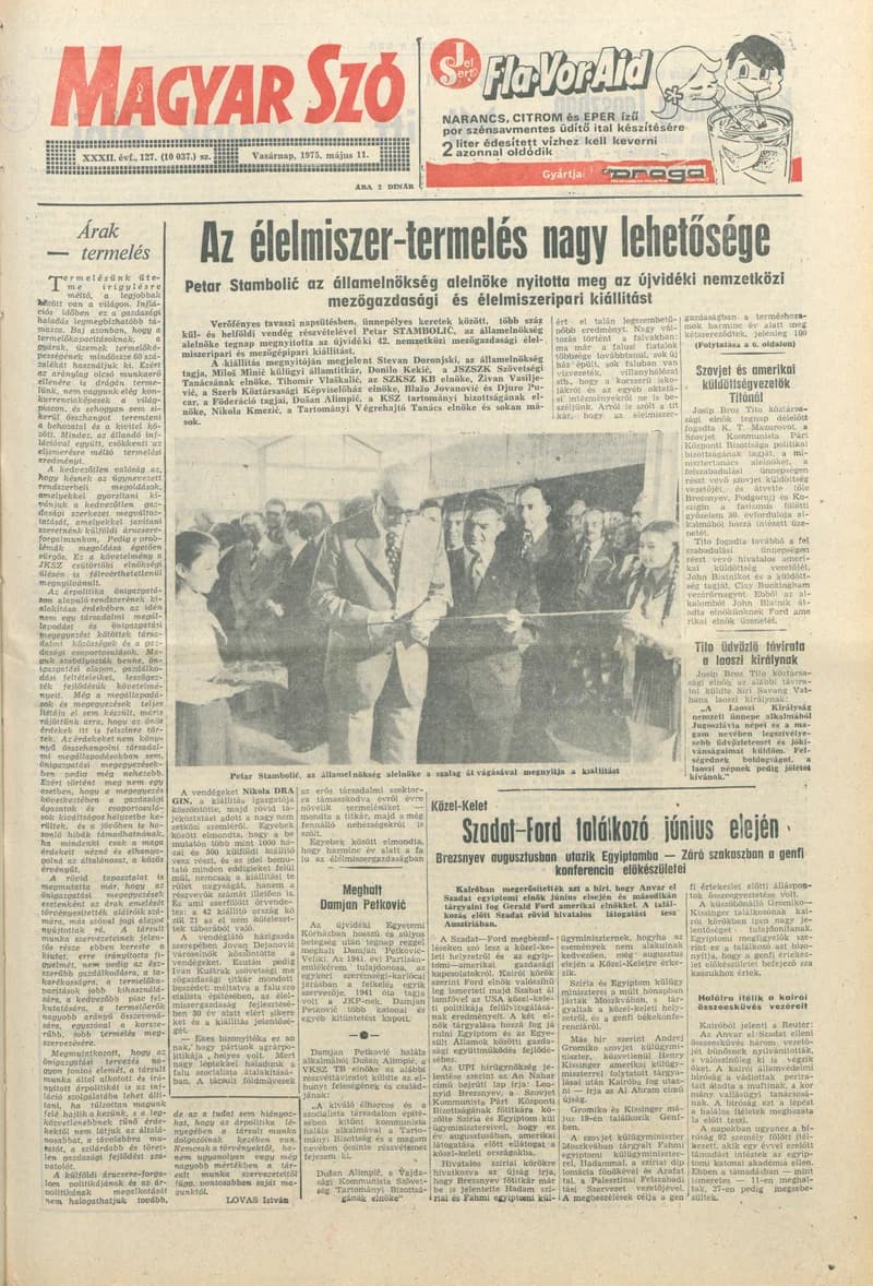 Magyar Szó, 32. évf. 1975. május 11. 127. sz.
