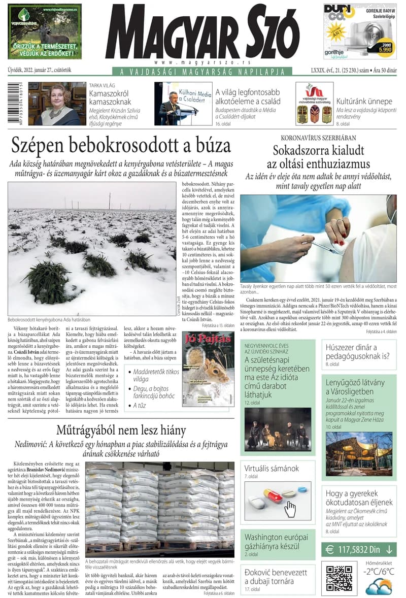 Magyar Szó, 79. évf. 2022. január 27. 21. sz. 1–20. oldal