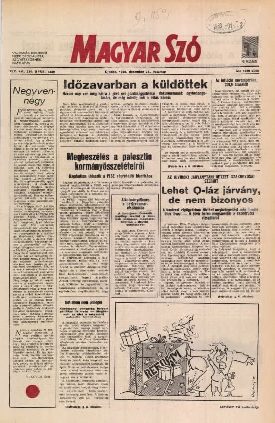 Magyar Szó, 45. évf. 1988. december 25. 354. sz.
