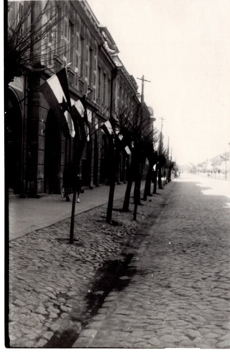 Feldíszített városháza május 1-én