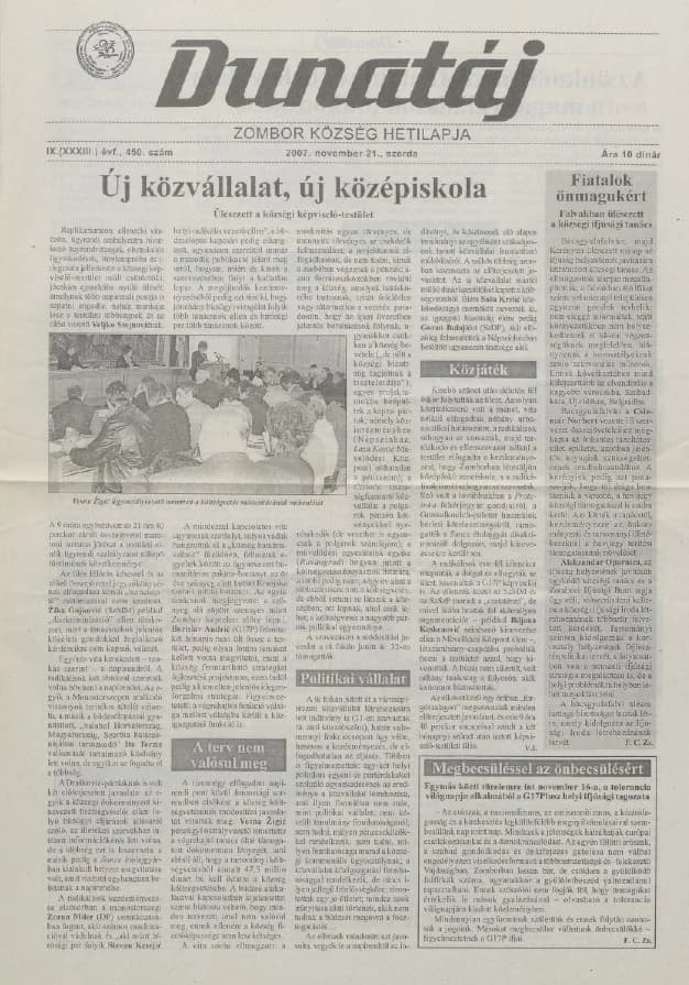Dunatáj, 9. évf. 2007. november 21. 450. sz.