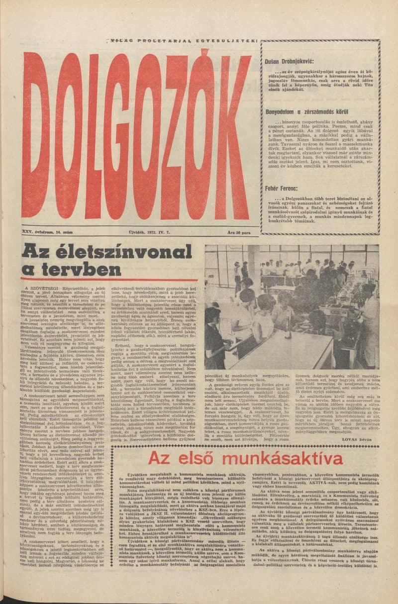 Dolgozók, 26. évf. 1972. április 7. 14. sz.