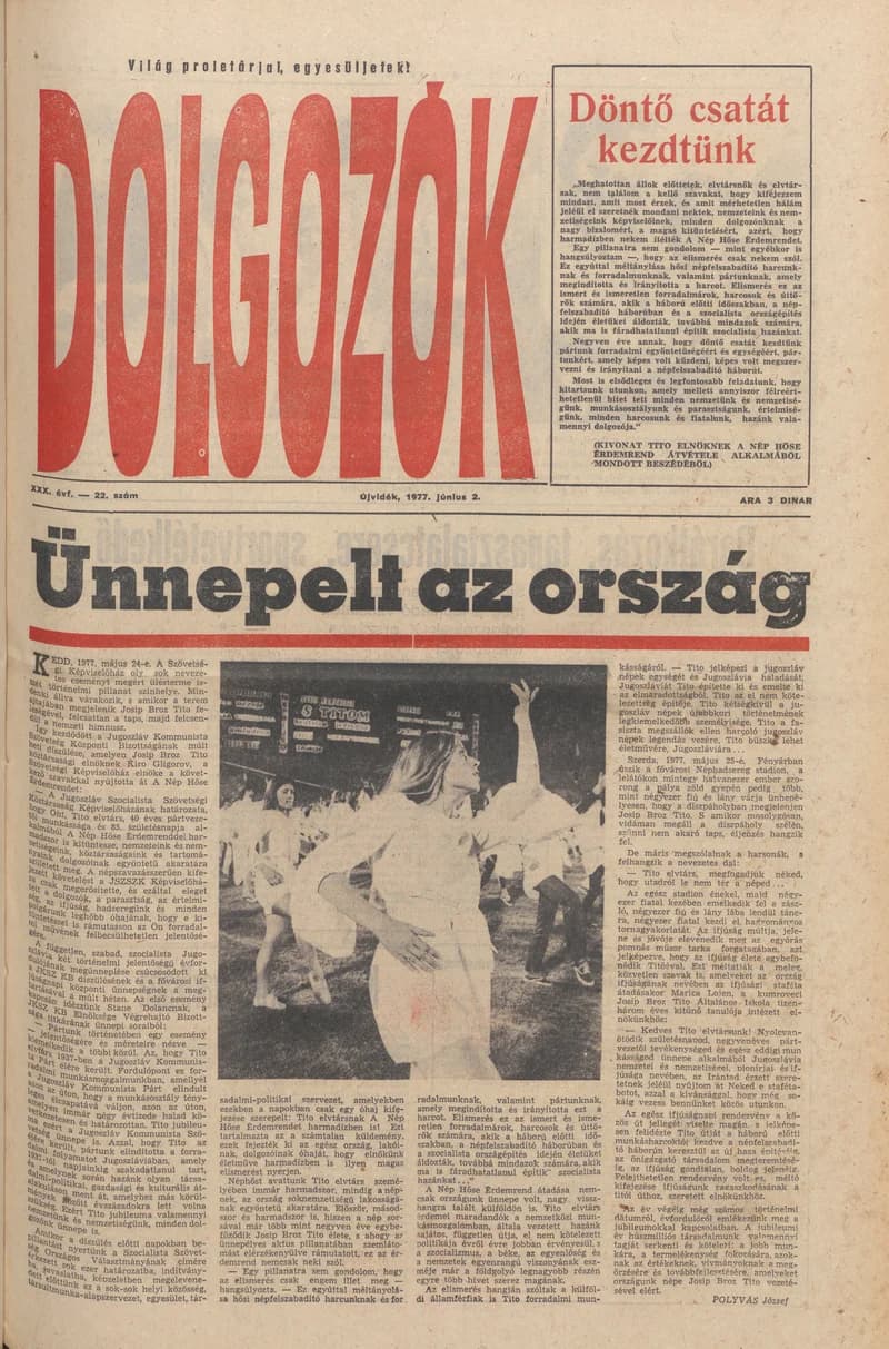 Dolgozók, 31. évf. 1977. június 2. 22. sz.