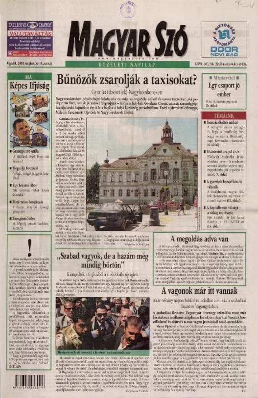 Magyar Szó, 66. évf. 2009. szeptember 16. 216. sz. 1–20. oldal