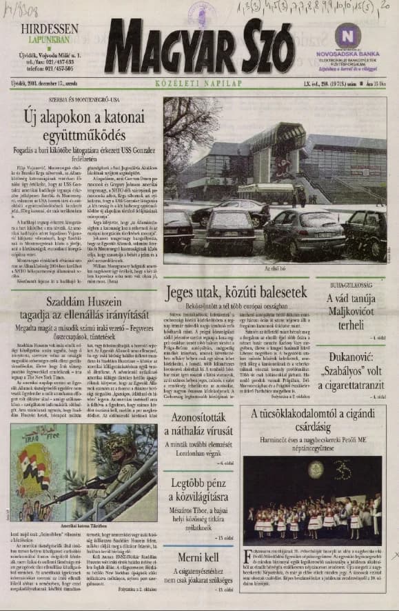 Magyar Szó, 60. évf. 2003. december 17. 298. sz. 1–20. oldal