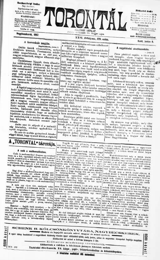 Torontál, 26. évf. 1897. június 8. 129. sz.