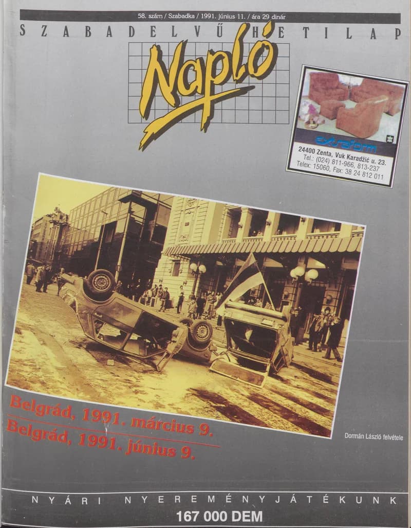 Napló - Szabadelvű hetilap, 2. évf. 1991. június 11. 58. sz.