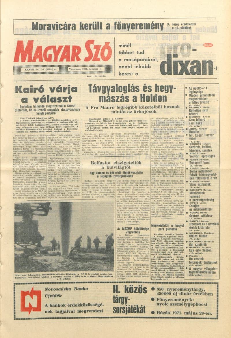 Magyar Szó, 28. évf. 1971. február 7. 36. sz. 1–32. oldal