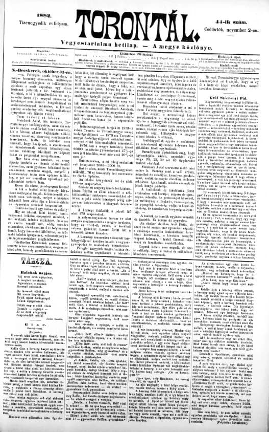 Torontál, 11. évf. 1882. november 2. 44. sz.