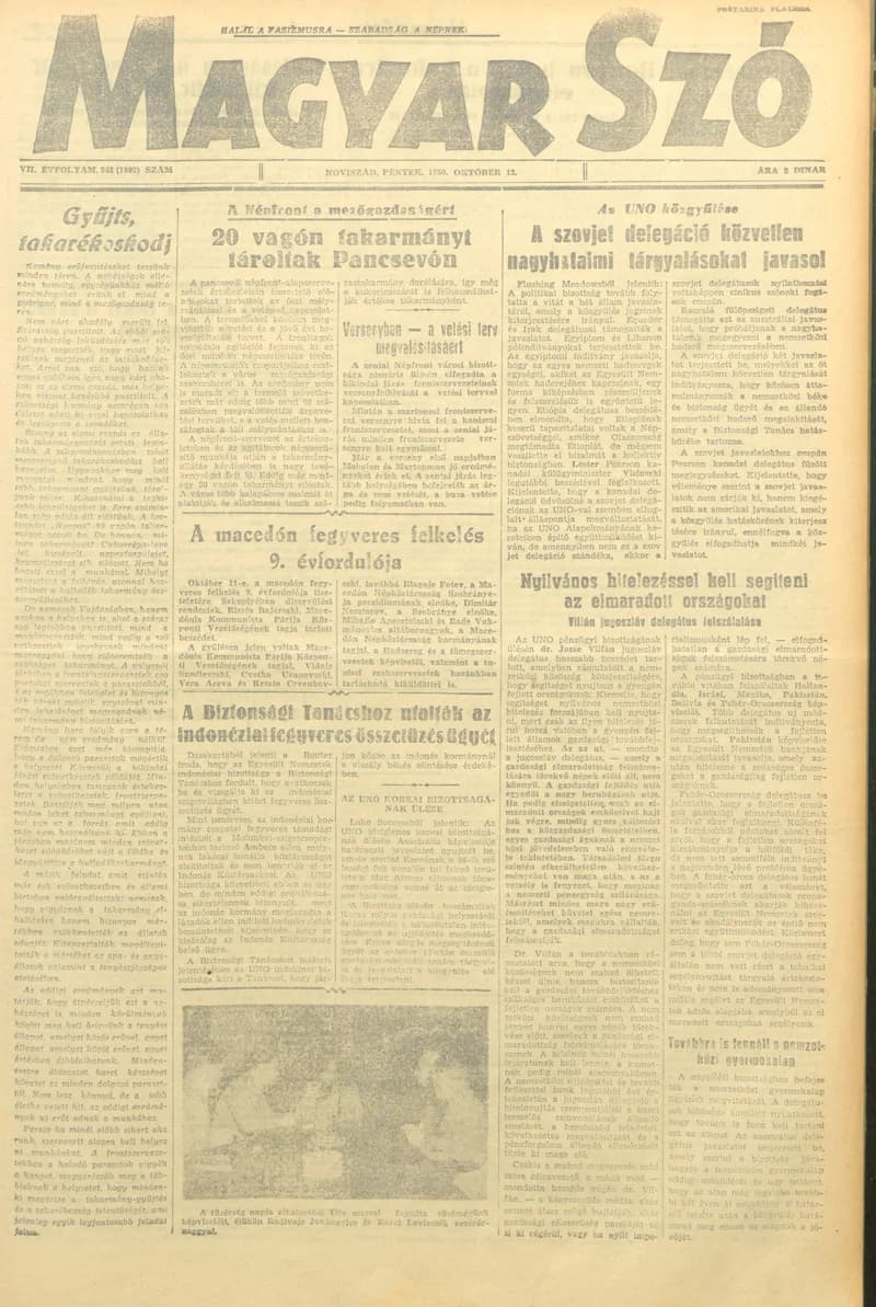 Magyar Szó, 7. évf. 1950. október 13. 243. sz. 1–4. oldal