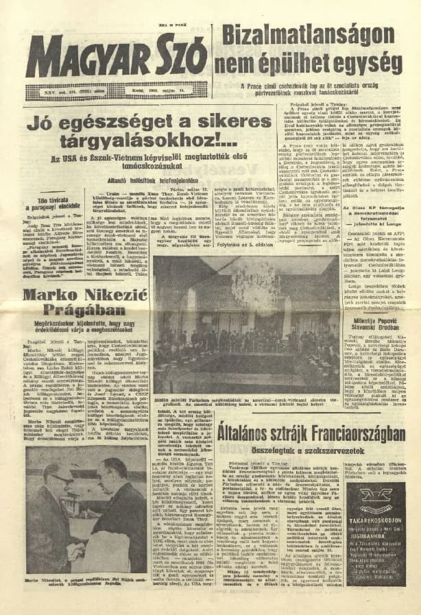 Magyar Szó, 25. évf. 1968. május 14. 131. sz. 1–16. oldal