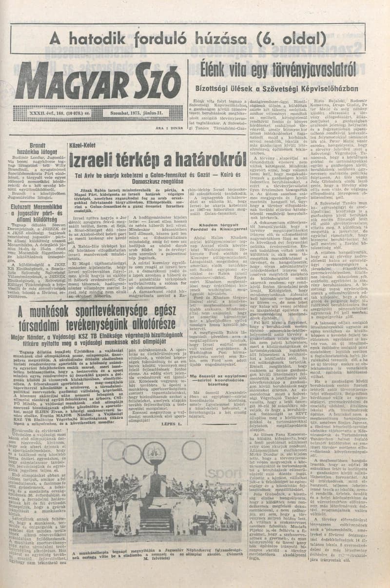 Magyar Szó, 32. évf. 1975. június 21. 168. sz.