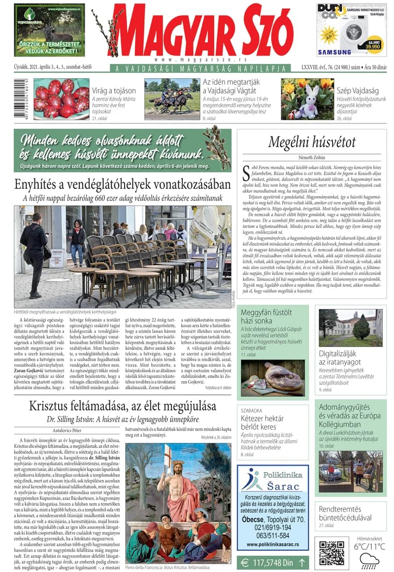 Magyar Szó, 78. évf. 2021. április 3. – 5. 76. sz. 1–32. oldal