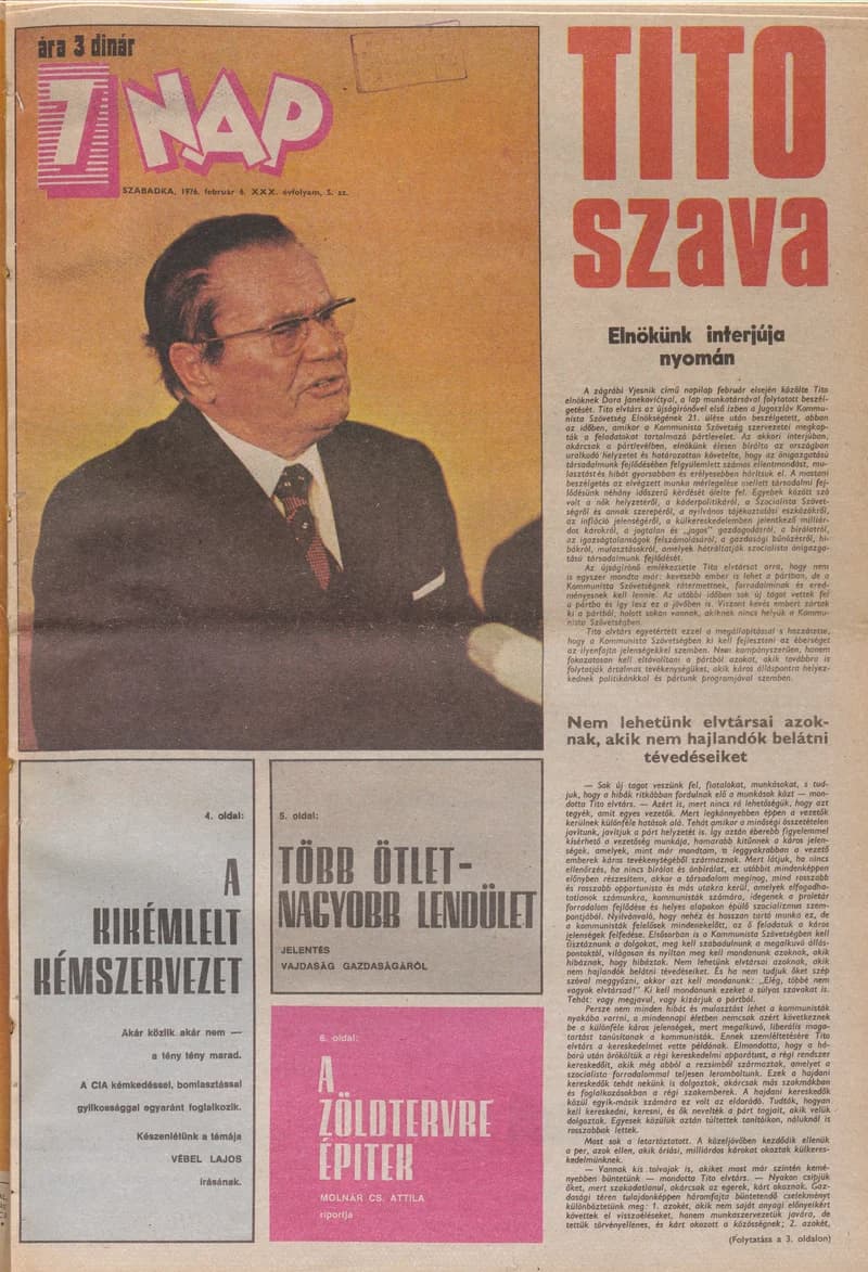 7 Nap, 31. évf. 1976. február 6. 5. sz. 1–24. oldal