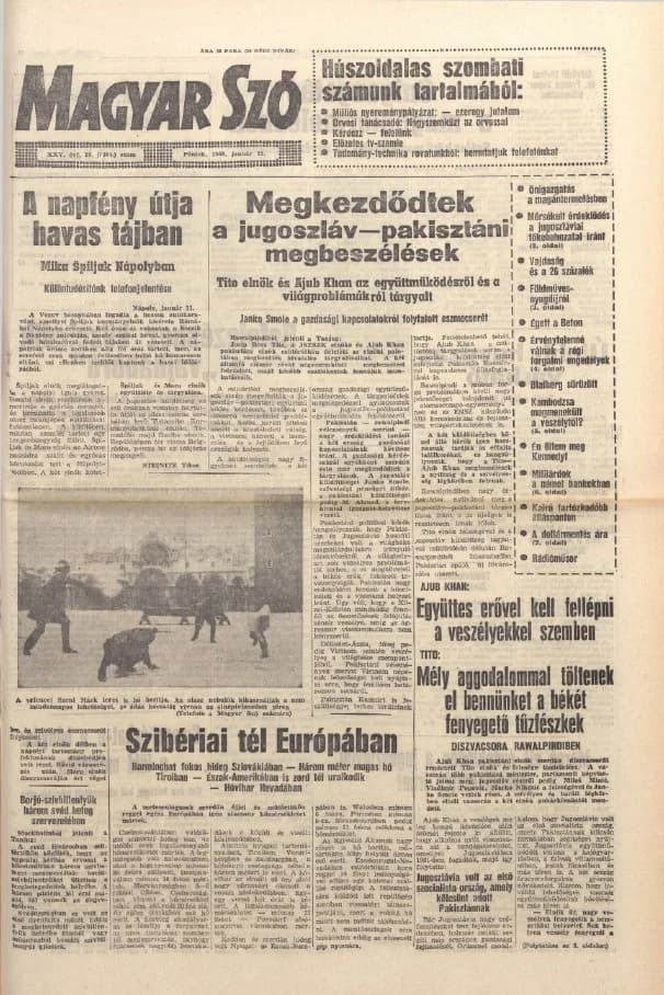Magyar Szó, 25. évf. 1968. január 12. 10. sz. 1–12. oldal