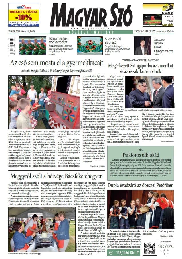 Magyar Szó, 75. évf. 2018. június 11. 132. sz. 1–20. oldal