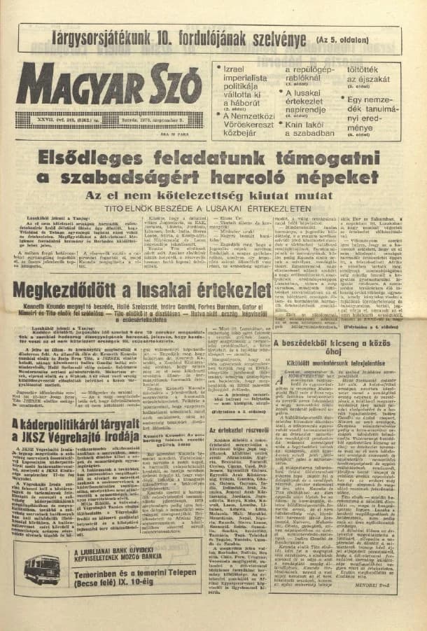 Magyar Szó, 27. évf. 1970. szeptember 9. 248. sz. 1–14. oldal
