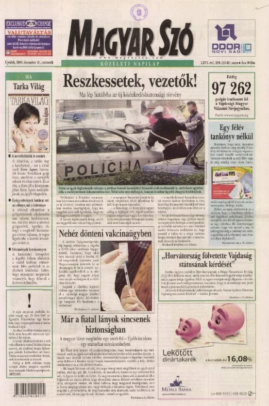 Magyar Szó, 66. évf. 2009. december 10. 289. sz. 1–20. oldal