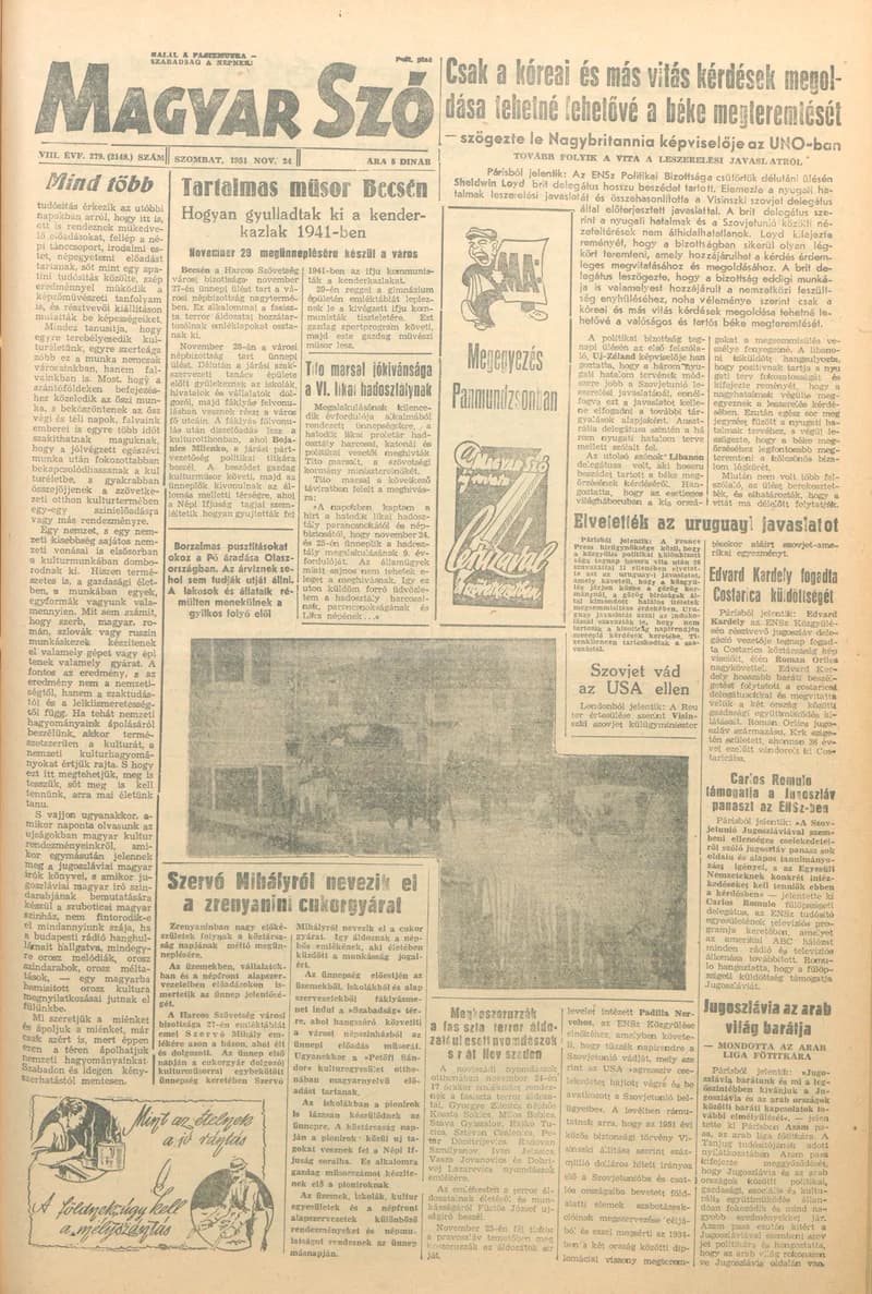 Magyar Szó, 8. évf. 1951. november 24. 279. sz. 1–6. oldal