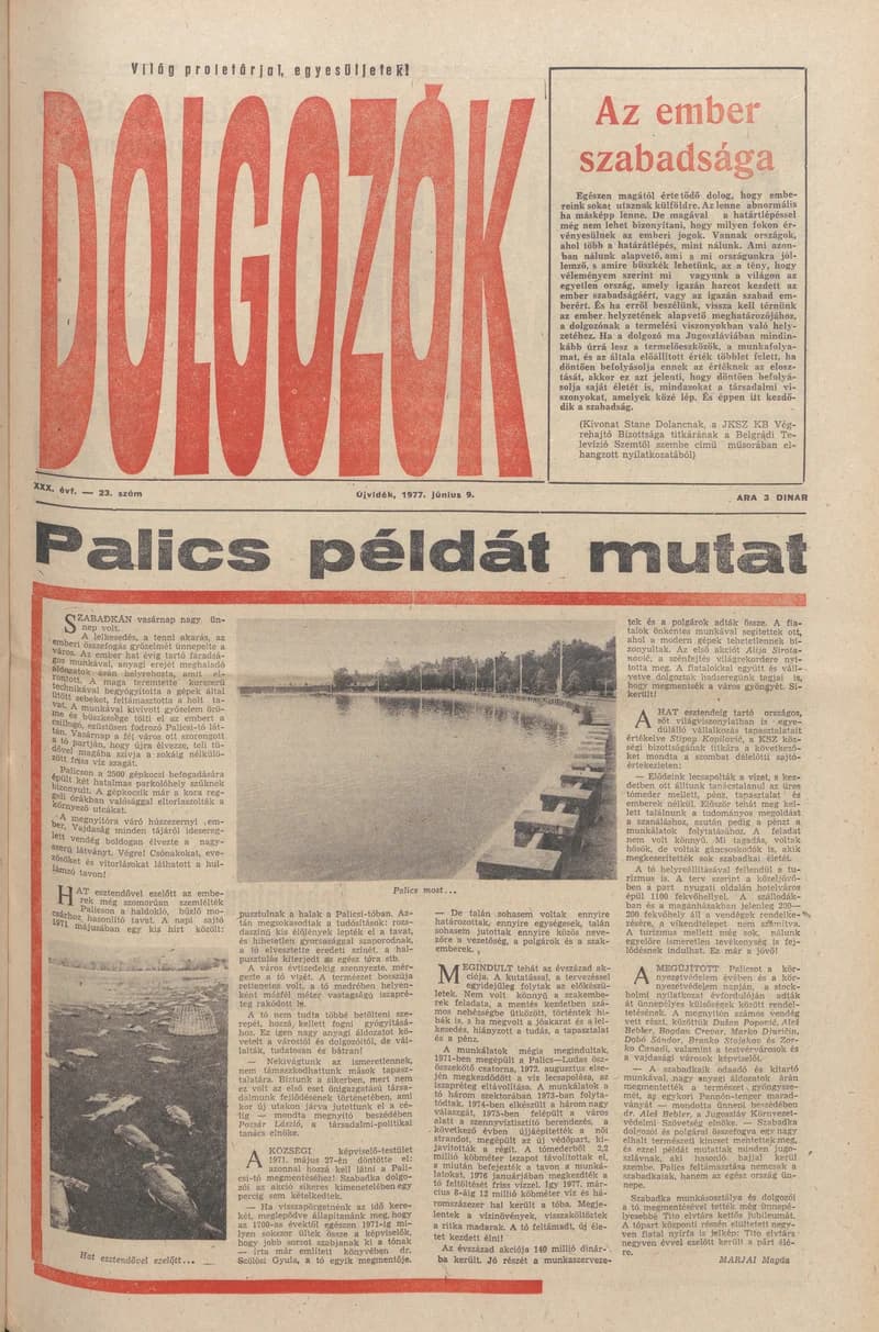 Dolgozók, 31. évf. 1977. június 9. 23. sz.