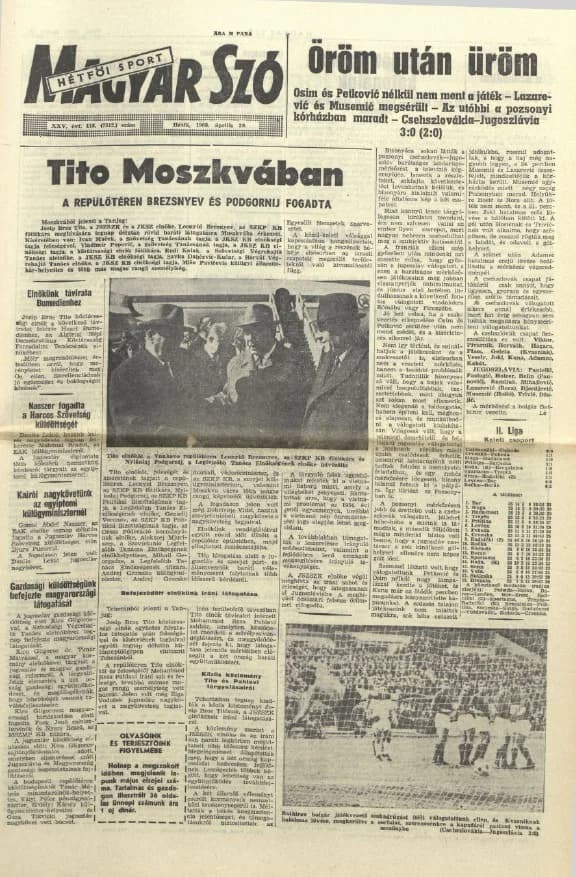Magyar Szó, 25. évf. 1968. április 29. 118. sz. 1–16. oldal