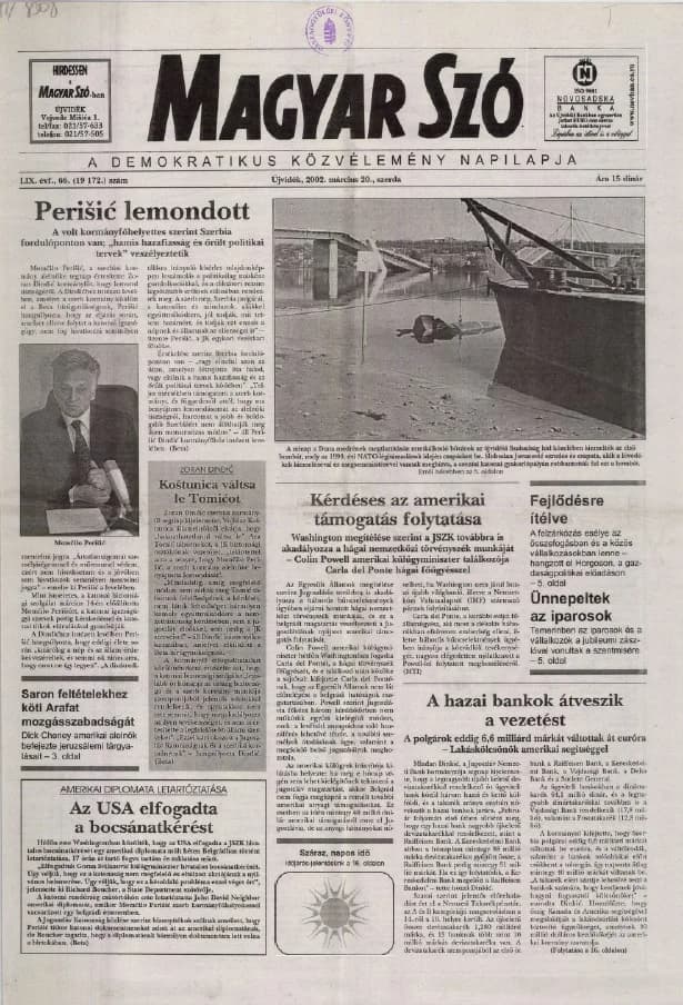 Magyar Szó, 59. évf. 2002. március 20. 66. sz. 1–16. oldal