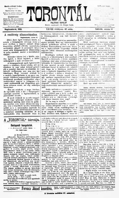 Torontál, 28. évf. 1899. március 16. 62. sz.