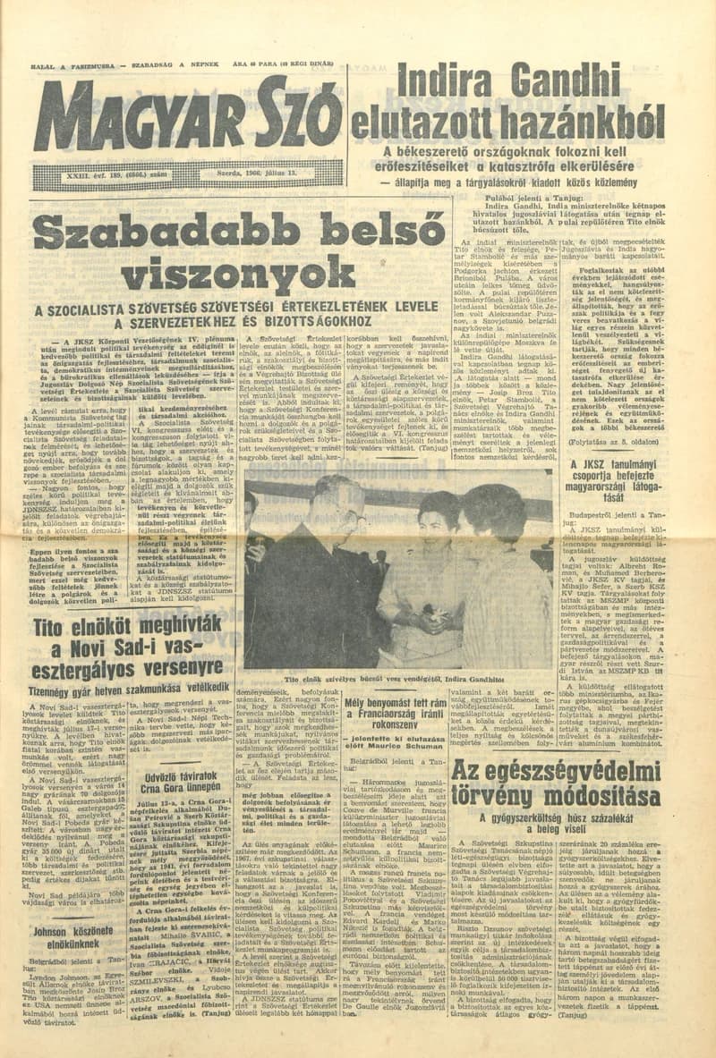 Magyar Szó, 23. évf. 1966. július 13. 189. sz.