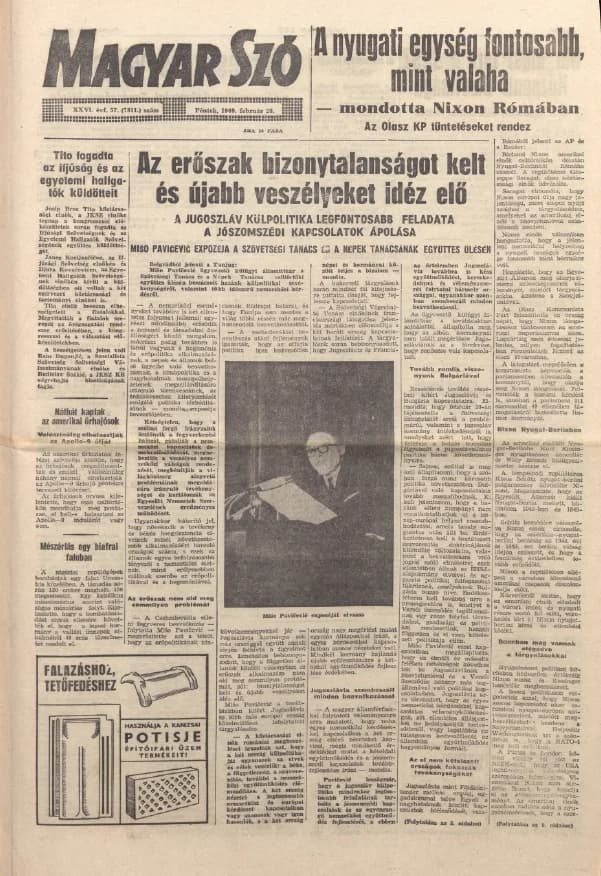 Magyar Szó, 26. évf. 1969. február 28. 57. sz. 1–12. oldal