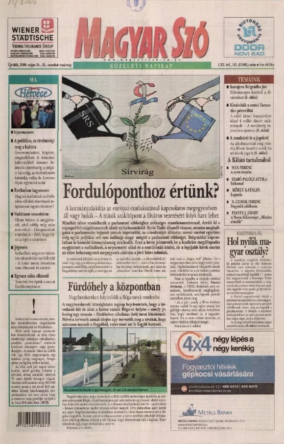 Magyar Szó, 65. évf. 2008. május 24. – 25. 117. sz. 1–28. oldal