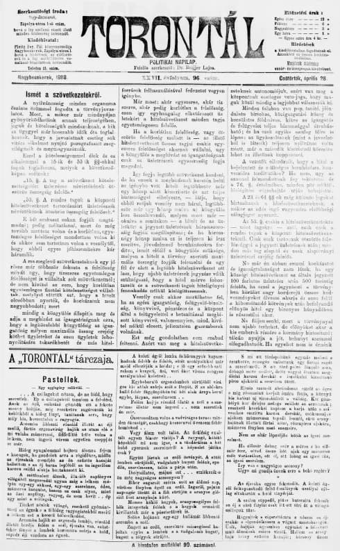 Torontál, 27. évf. 1898. április 28. 96. sz.