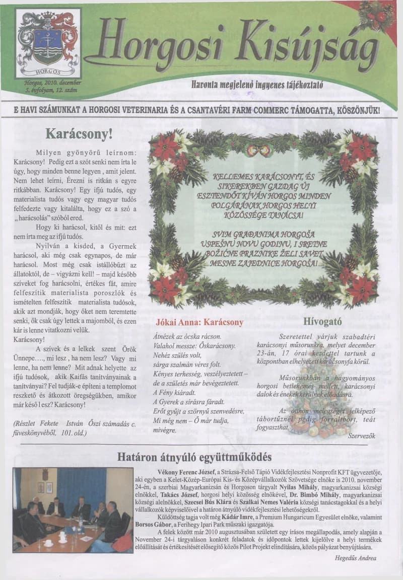 Horgosi Kisújság, 5. évf. 2010. december. 12. sz.