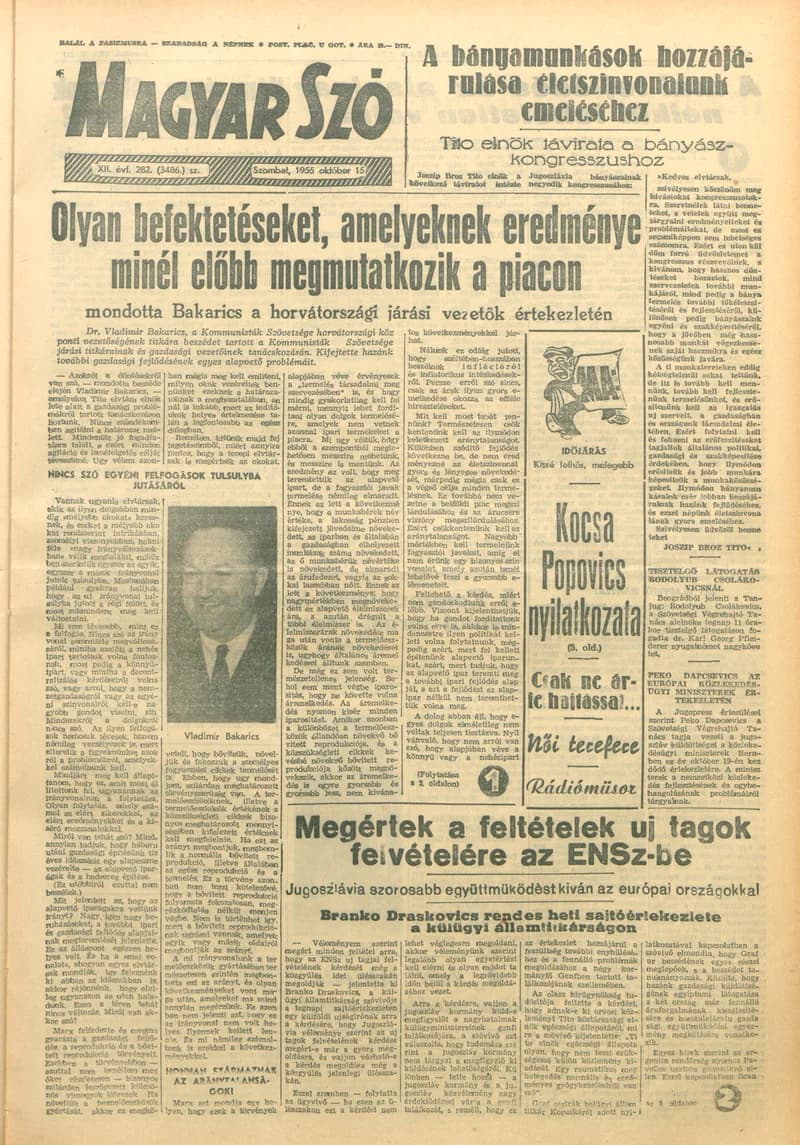 Magyar Szó, 12. évf. 1955. október 15. 282. sz. 1–10. oldal
