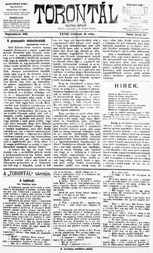 Torontál, 28. évf. 1899. február 24. 45. sz.