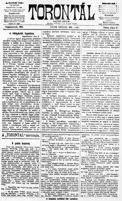 Torontál, 27. évf. 1898. május 13. 109. sz.