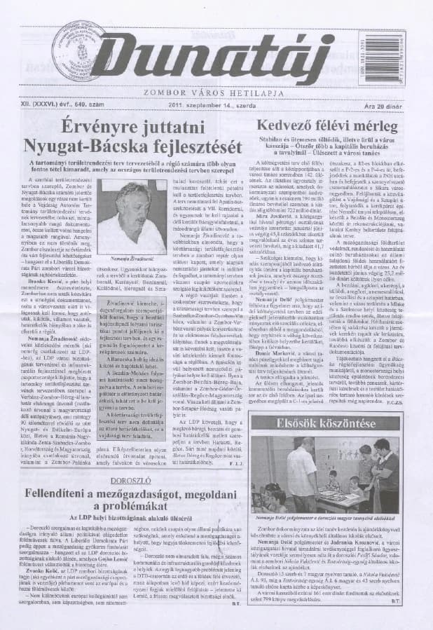 Dunatáj, 13. évf. 2011. szeptember 14. 649. sz.