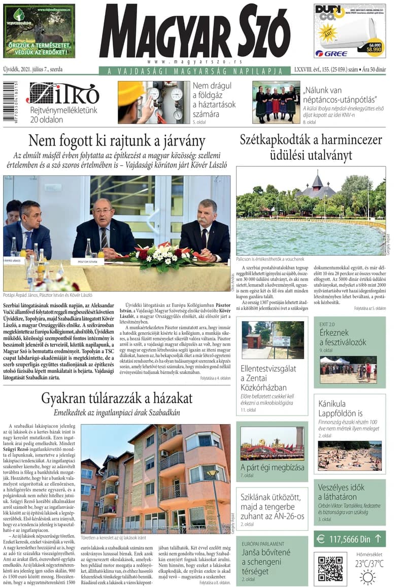 Magyar Szó, 78. évf. 2021. július 7. 155. sz. 1–16. oldal