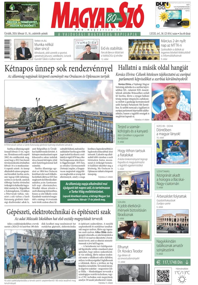 Magyar Szó, 81. évf. 2024. február 15. – 16. 38. sz. 1–20. oldal