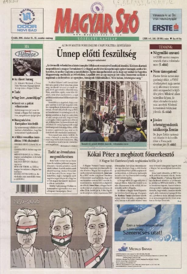 Magyar Szó, 63. évf. 2006. október 21. – 22. 246. sz. 1–28. oldal