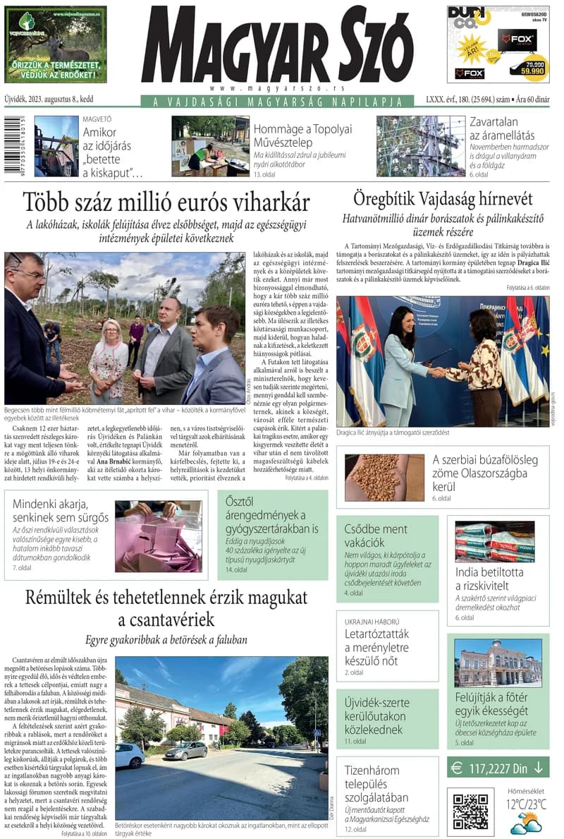 Magyar Szó, 80. évf. 2023. augusztus 8. 180. sz. 1–20. oldal