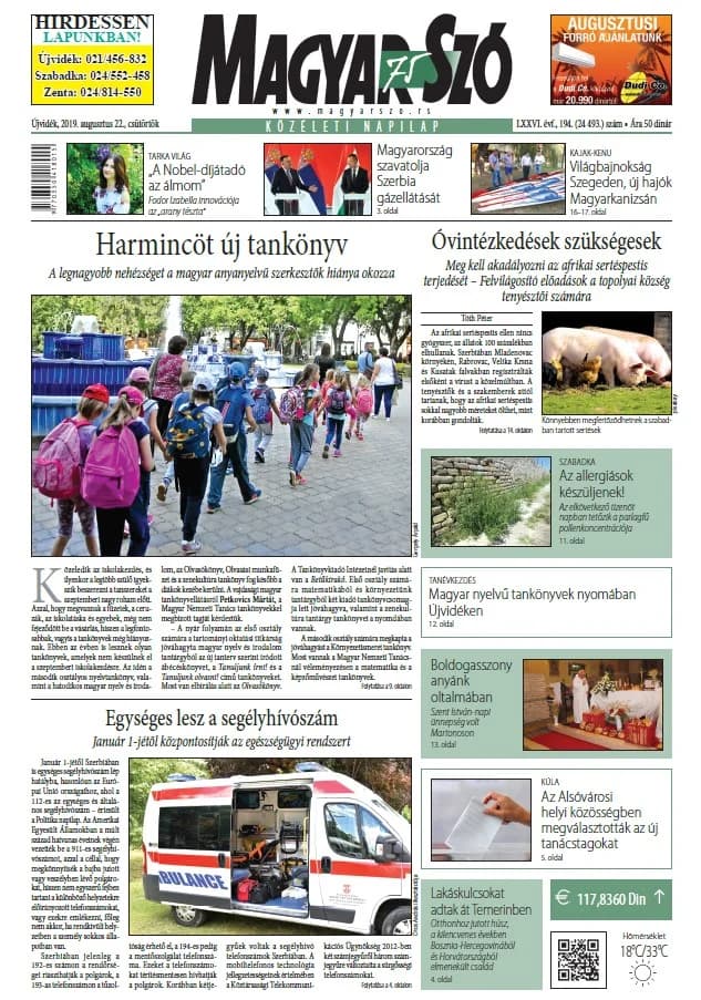 Magyar Szó, 76. évf. 2019. augusztus 22. 194. sz. 1–20. oldal