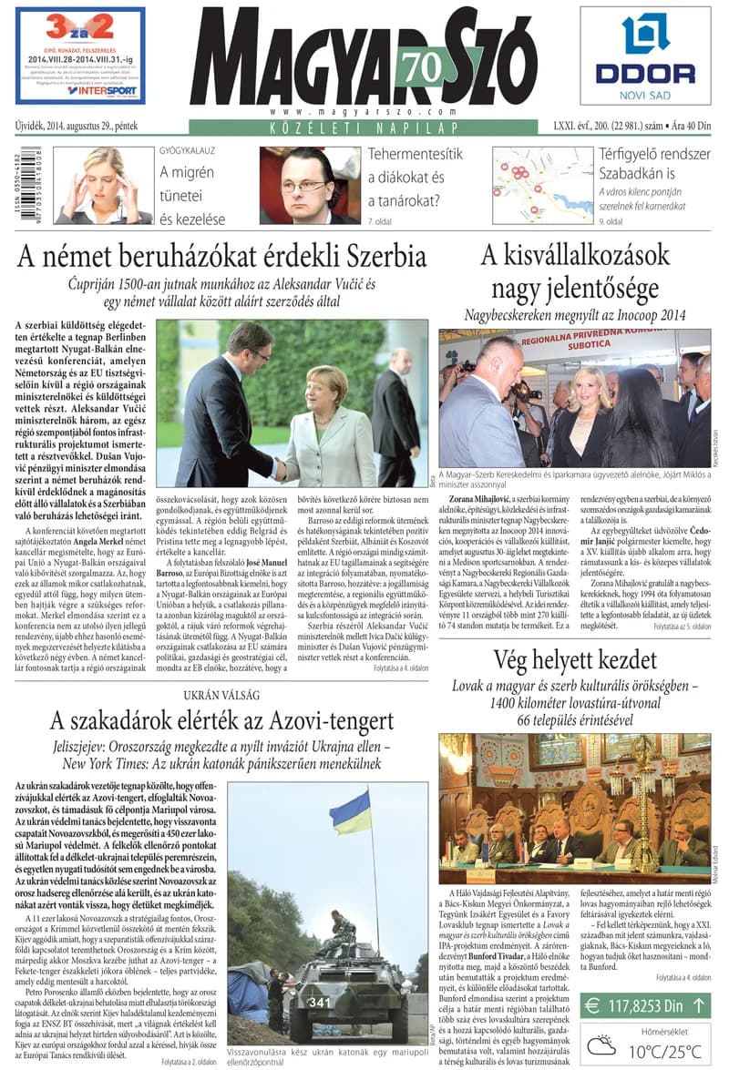 Magyar Szó, 71. évf. 2014. augusztus 29. 200. sz. 1–16. oldal