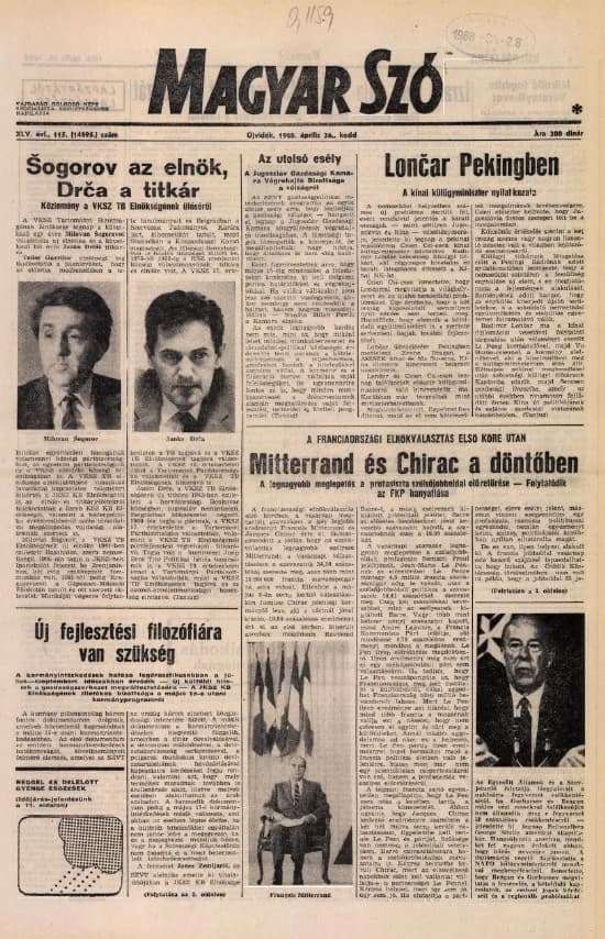 Magyar Szó, 45. évf. 1988. április 26. 115. sz. 1–20. oldal