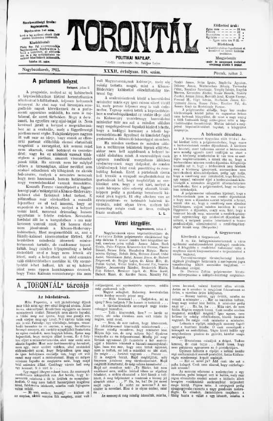 Torontál, 32. évf. 1903. július 3. 148. sz.