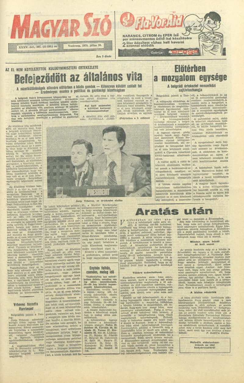 Magyar Szó, 35. évf. 1978. július 30. 207. sz. 1–28. oldal