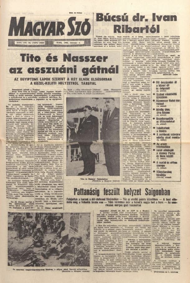 Magyar Szó, 25. évf. 1968. február 6. 35. sz. 1–16. oldal